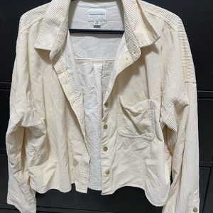 Crop style corduroy shirt